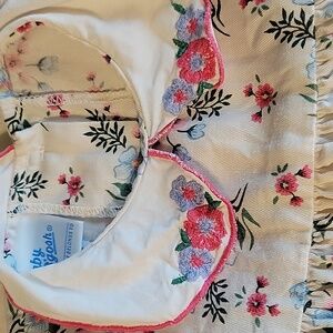 Vtg Oshkosh Baby Bgosh Floral Collared Dress Sz 24 Months